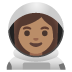 👩🏽‍🚀 woman astronaut: medium skin tone display on Google